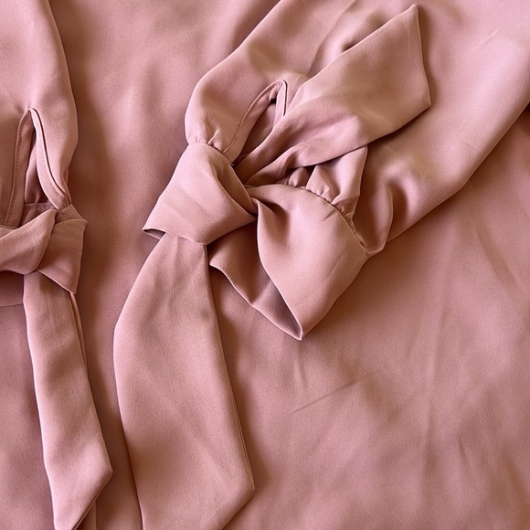 NINE WEST Blouse with Bow Tie Sleeves in Dusty Pink   | M - Picture 4 of 8